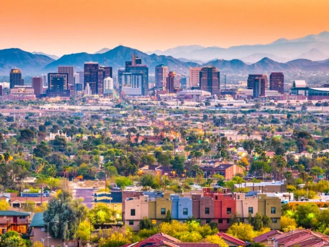 The Phoenix, Arizona skyline during the daytime